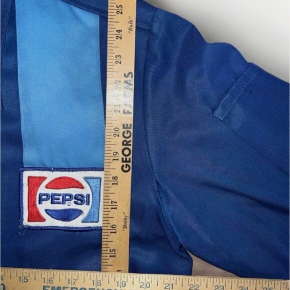 🚨🔥Vintage 70s Pepsi Cola Blue Riverside Delivery Motorcycle Jacket Mens 42L - Picture 3 of 15